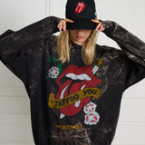 Wild Donkey X Rolling Stones Crewneck Black