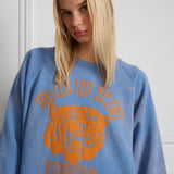 Tigers Raglan Sleeves Crewneck Bleached Royal Blue