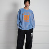 Tigers Raglan Sleeves Crewneck Bleached Royal Blue