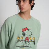 Woods Raglan Sleeves Crewneck Old Light Green