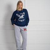 Hawks Set In Crewneck Dyed Blue