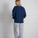 Hawks Set In Crewneck Dyed Blue