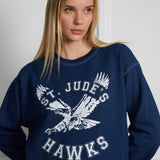 Hawks Set In Crewneck Dyed Blue