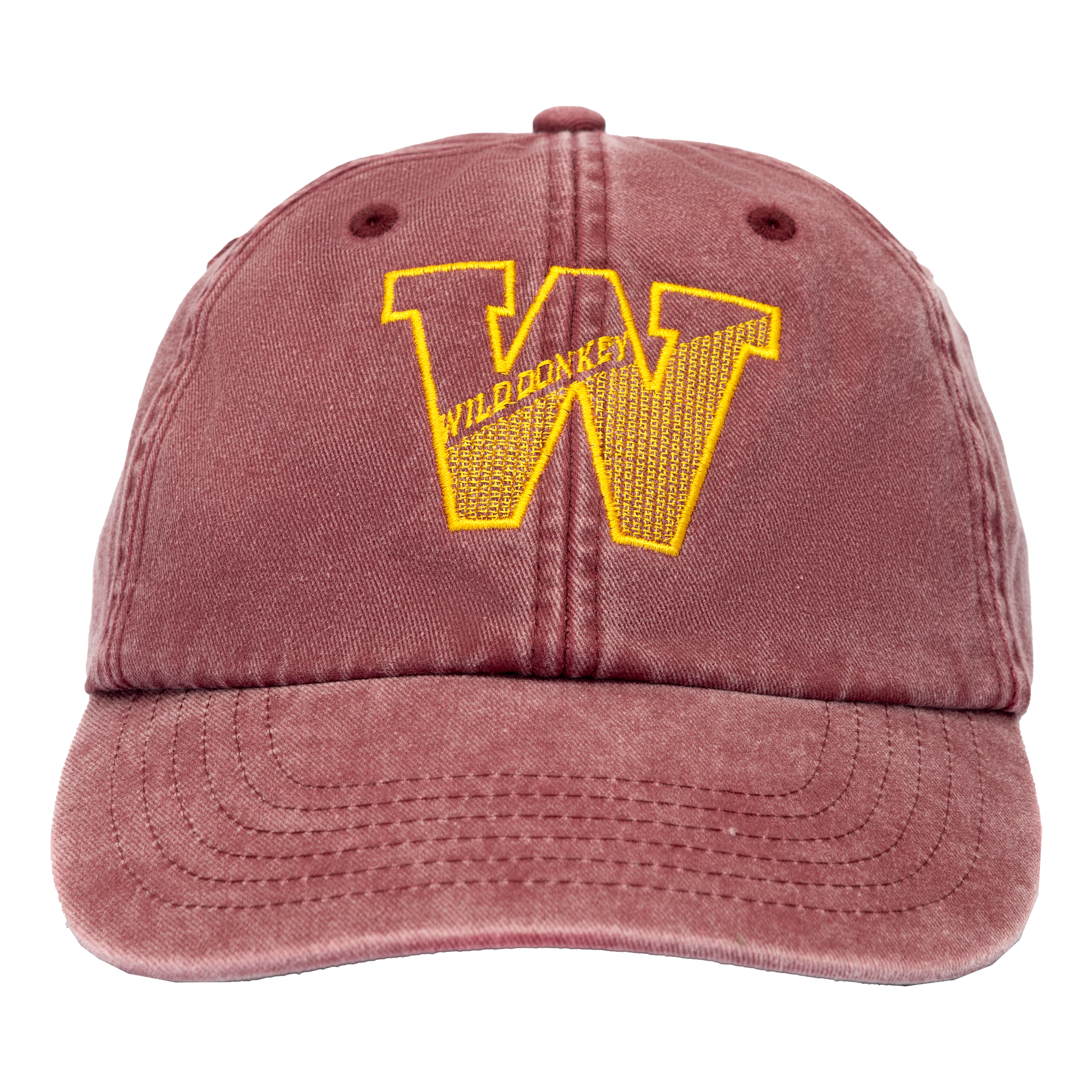 Vintage Red Wild Donkey Embroidered Logo Cap