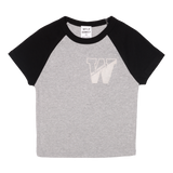 Grey Wild Donkey Logo Raglan Womens Baby T-shirt