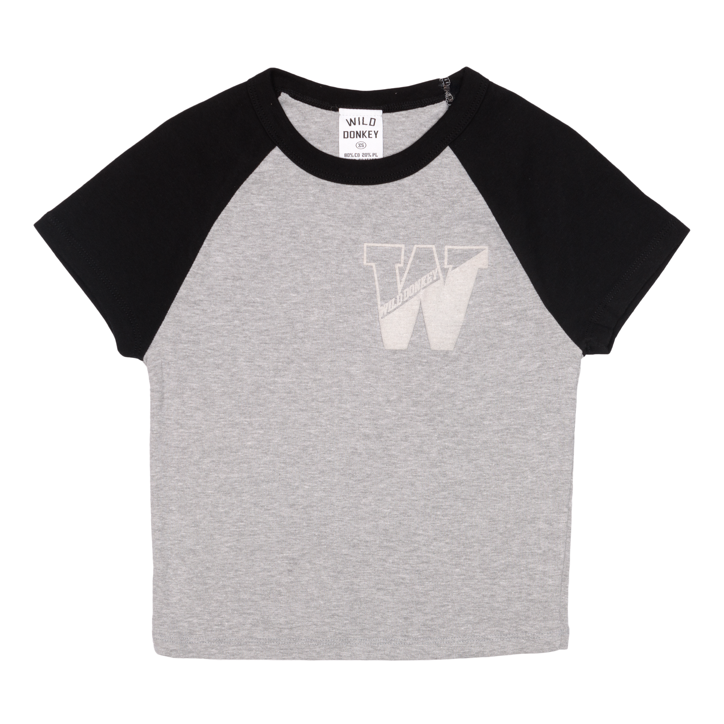 Grey Wild Donkey Logo Raglan Womens Baby T-shirt