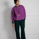 Swing Set In Crewneck Violet/Bottle Green