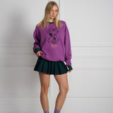 Swing Set In Crewneck Violet/Bottle Green