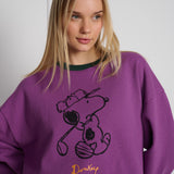 Swing Set In Crewneck Violet/Bottle Green