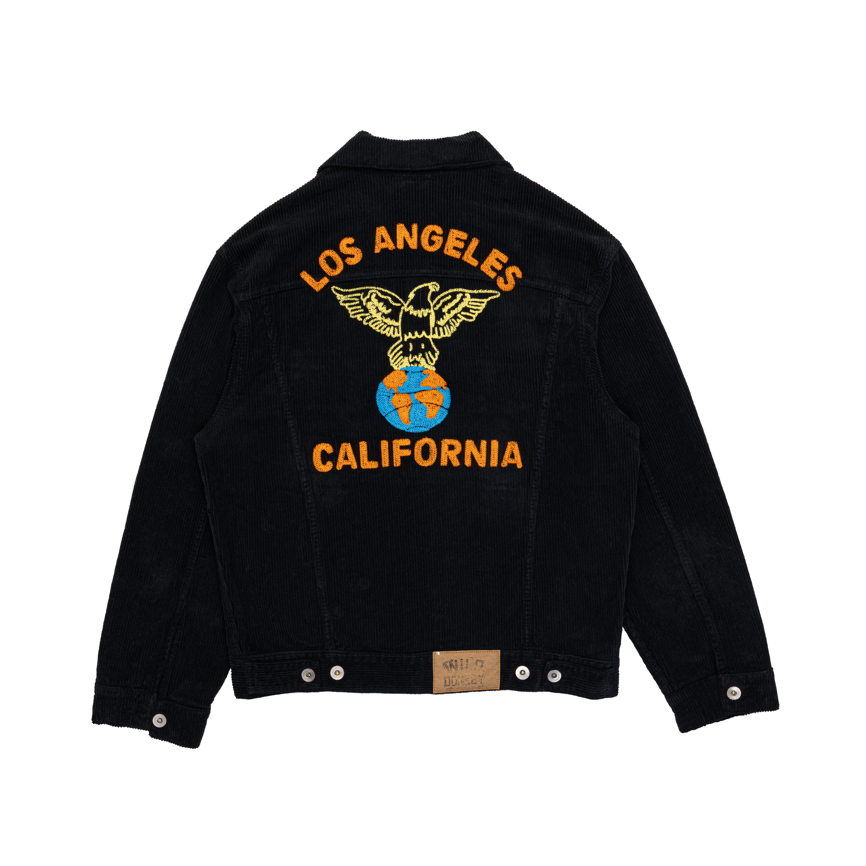 Black Corduroy Eagle Embroidered Jacket