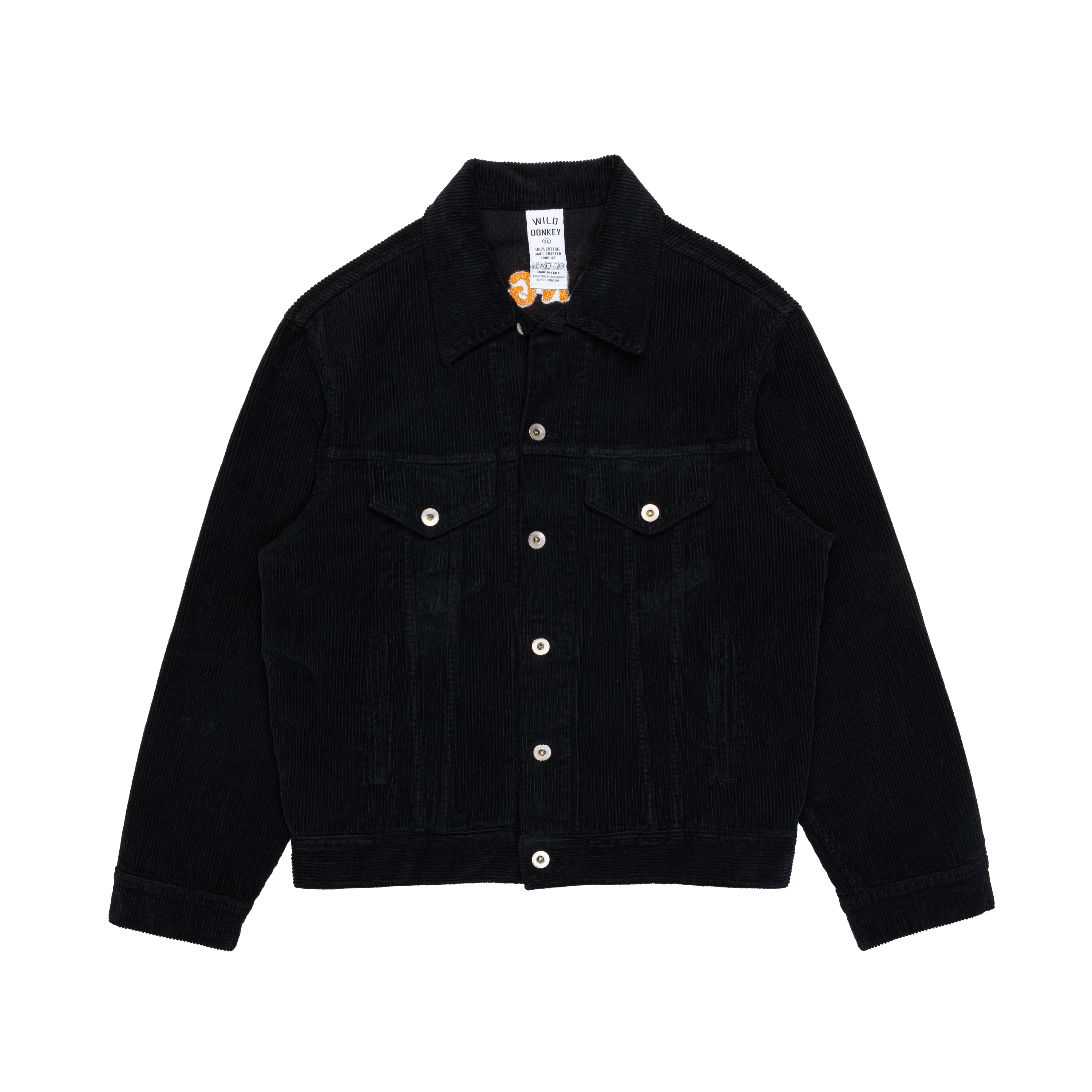 Black Corduroy Eagle Embroidered Jacket