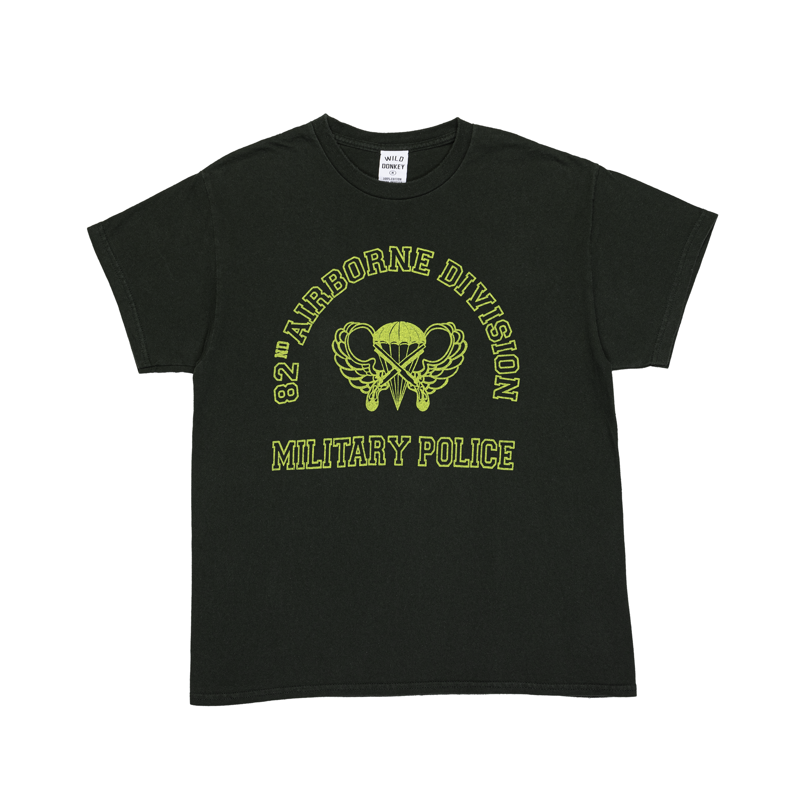 Dark Green American Airborn Graphic Print T-shirt