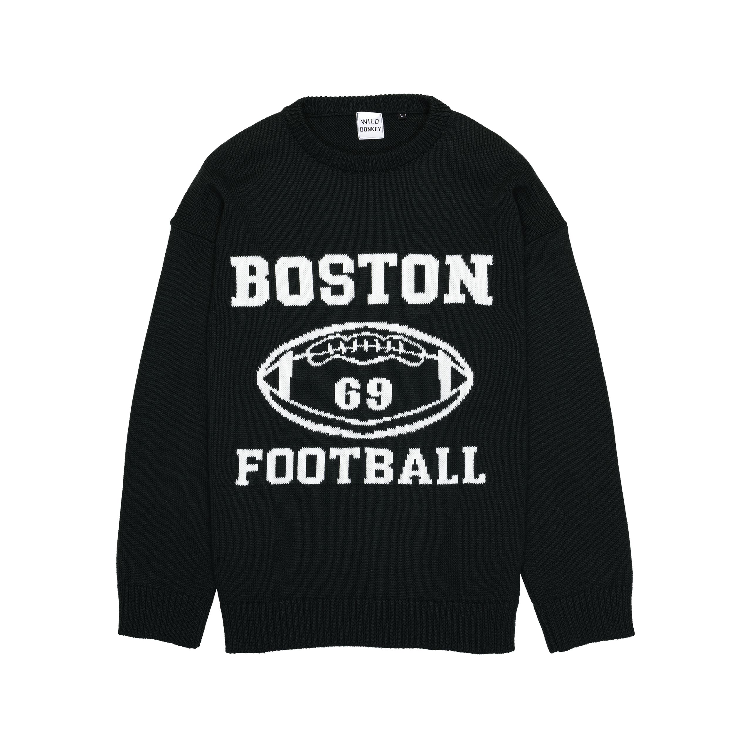 Dark Green Boston Football Crew Neck Sweater