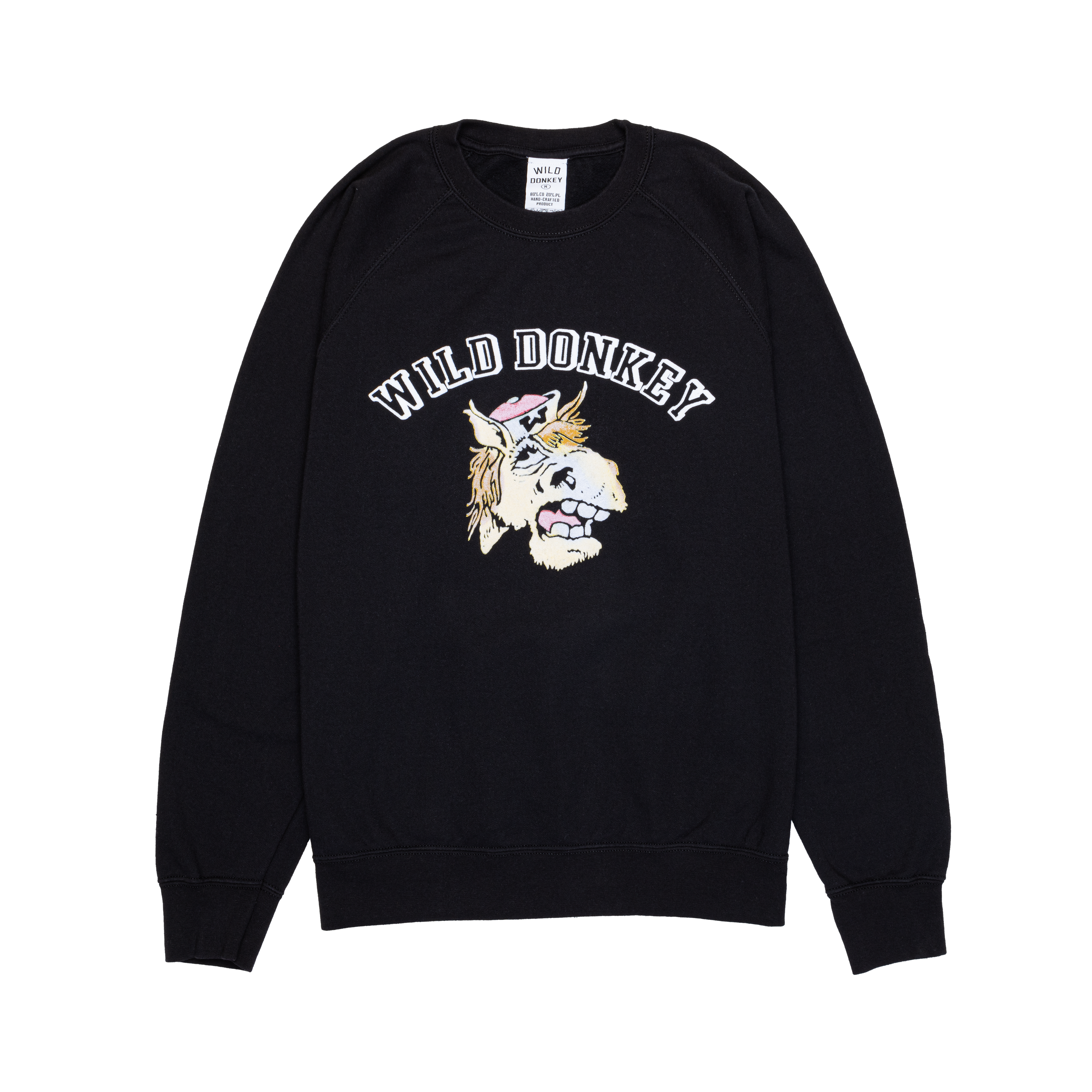 Black Wild Donkey Print Sweatshirt