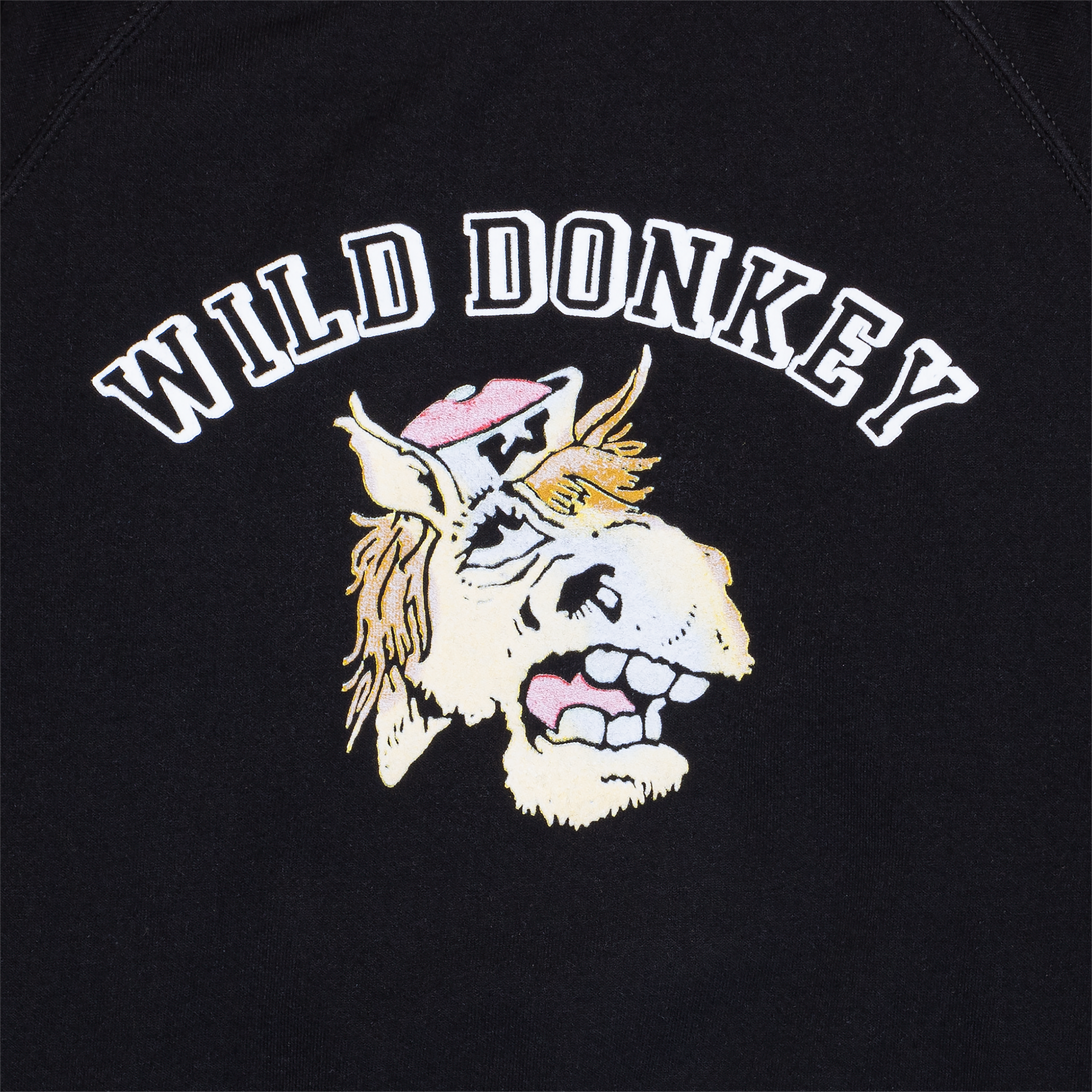 Black Wild Donkey Print Sweatshirt