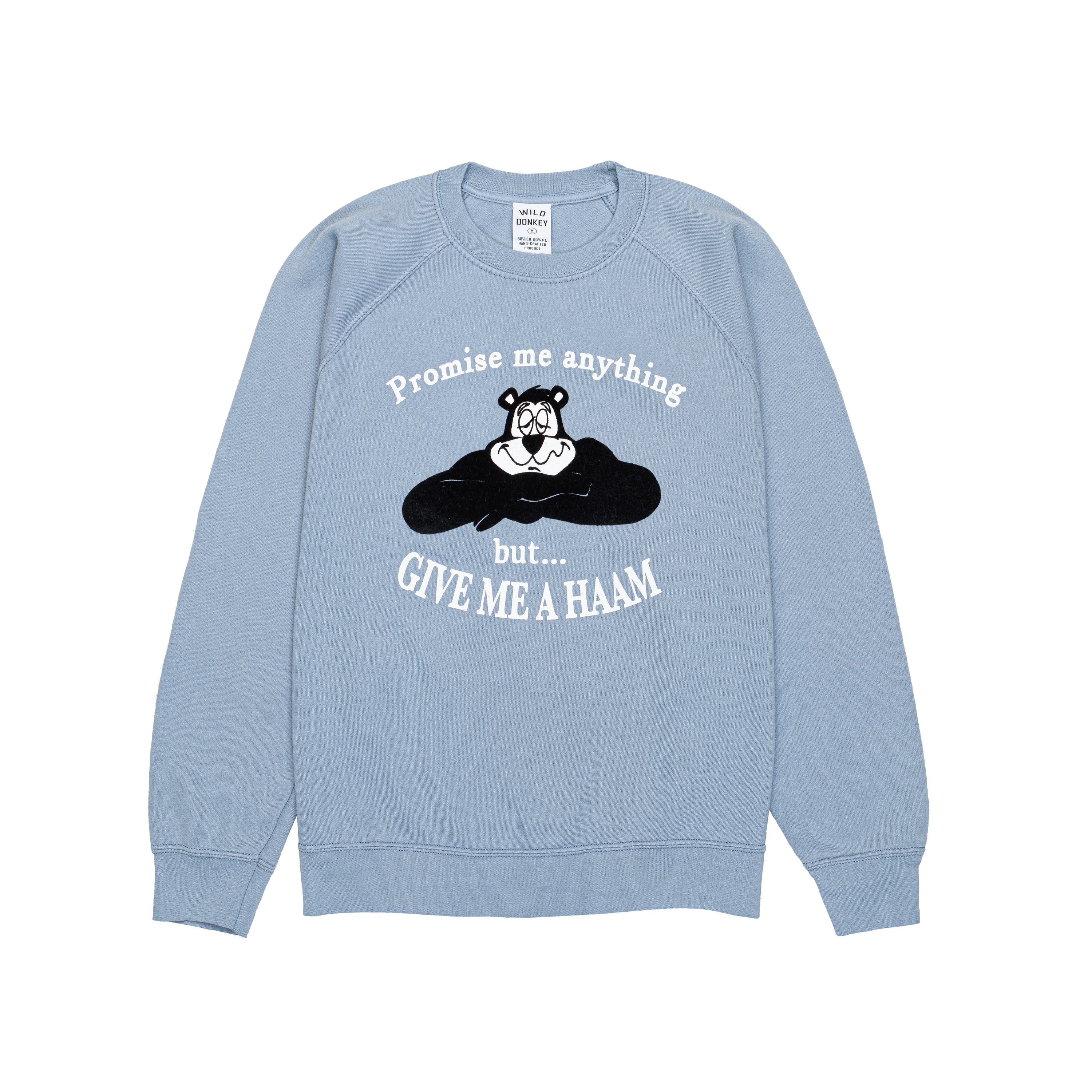 Light Blue Bear Print Sweatshirt