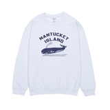 Light Blue Nantucket Island Whale Print Sweatshirt