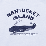 Light Blue Nantucket Island Whale Print Sweatshirt