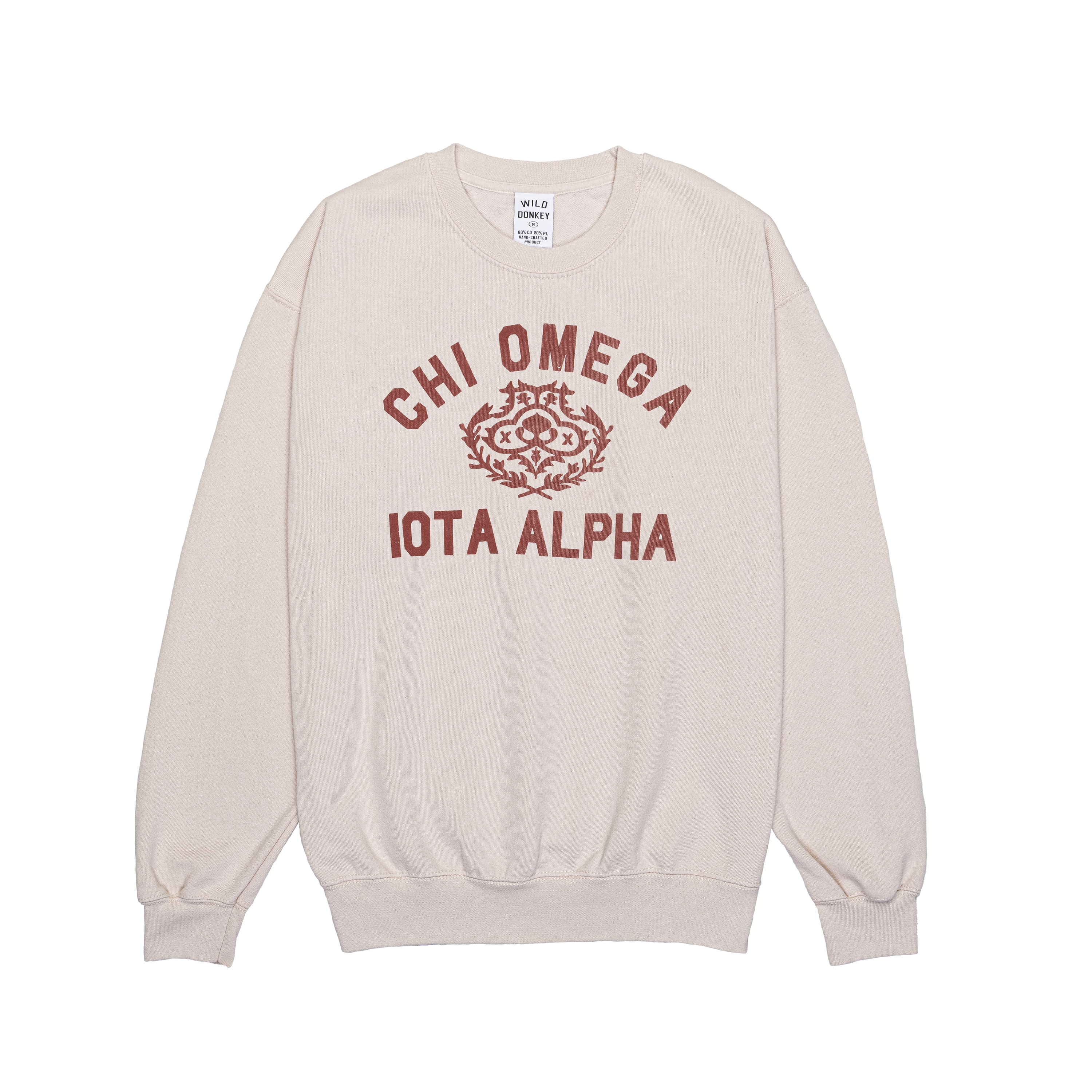 Pale Pink Chi Omega Iota Alpha Print Sweatshirt