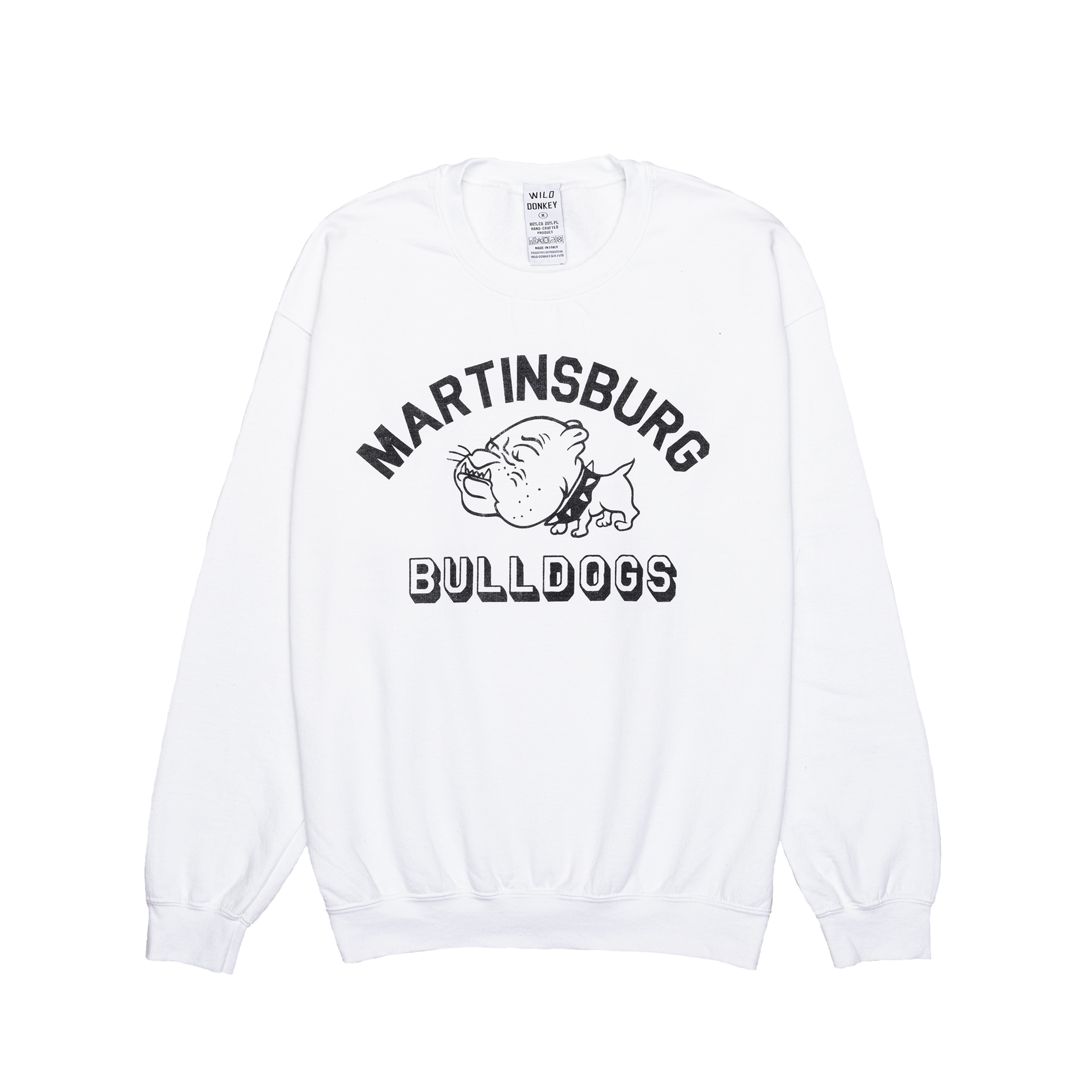 White Martinsburg Bulldogs Print Sweatshirt