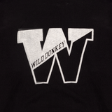 Black Wild Donkey Logo Brushed Fleece Hoodie